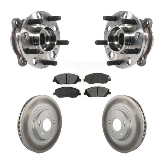 Hub Bearing Assembly Coated Brake Rotor & Pads Front Kit For Hyundai Santa Fe XL