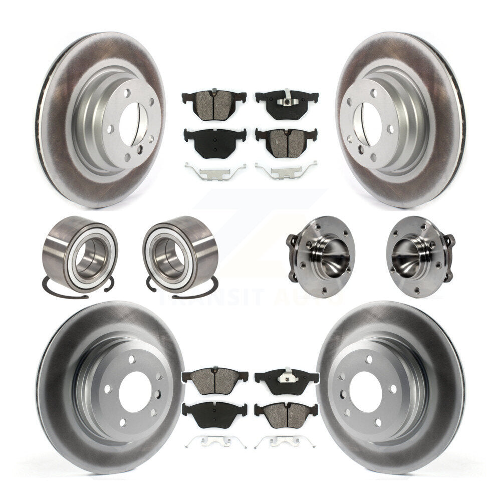 Hub Bearing Coated Brake Rotor Pads Shoe Front Rear Kit (10Pc) For 2006 BMW 330i