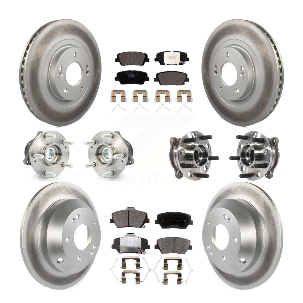 Hub Bearing Coated Brake Rotor Pad Front Rear Kit For Hyundai Santa Fe Sport FWD