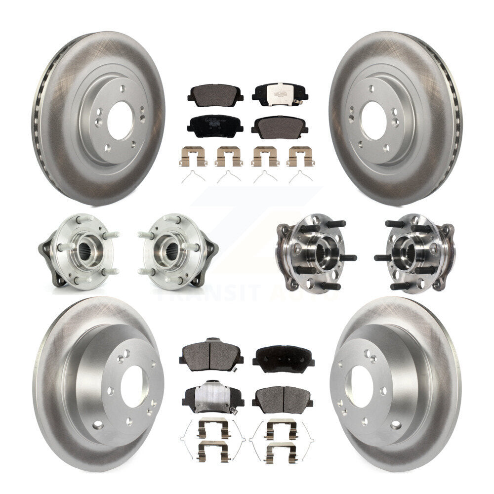 Hub Bearing Coated Brake Rotor Pad Front Rear Kit For Hyundai Santa Fe Sport AWD