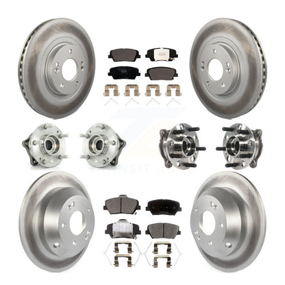 Hub Bearing Coated Brake Rotor Pad Front Rear Kit For Hyundai Santa Fe Sport AWD
