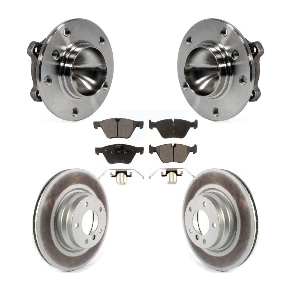 Hub Bearing Assembly Coated Disc Brake Rotor And Pad Front Kit For 2006 BMW 330i