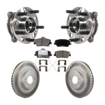 Hub Bearing Coated Brake Rotor & Pads Front Kit For Kia Sorento Hyundai Santa Fe
