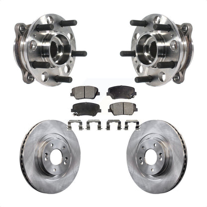 Hub Bearing Brake Rotor Pad Front Kit For 15-16 Hyundai Santa Fe Sport 2.4L 2.0L