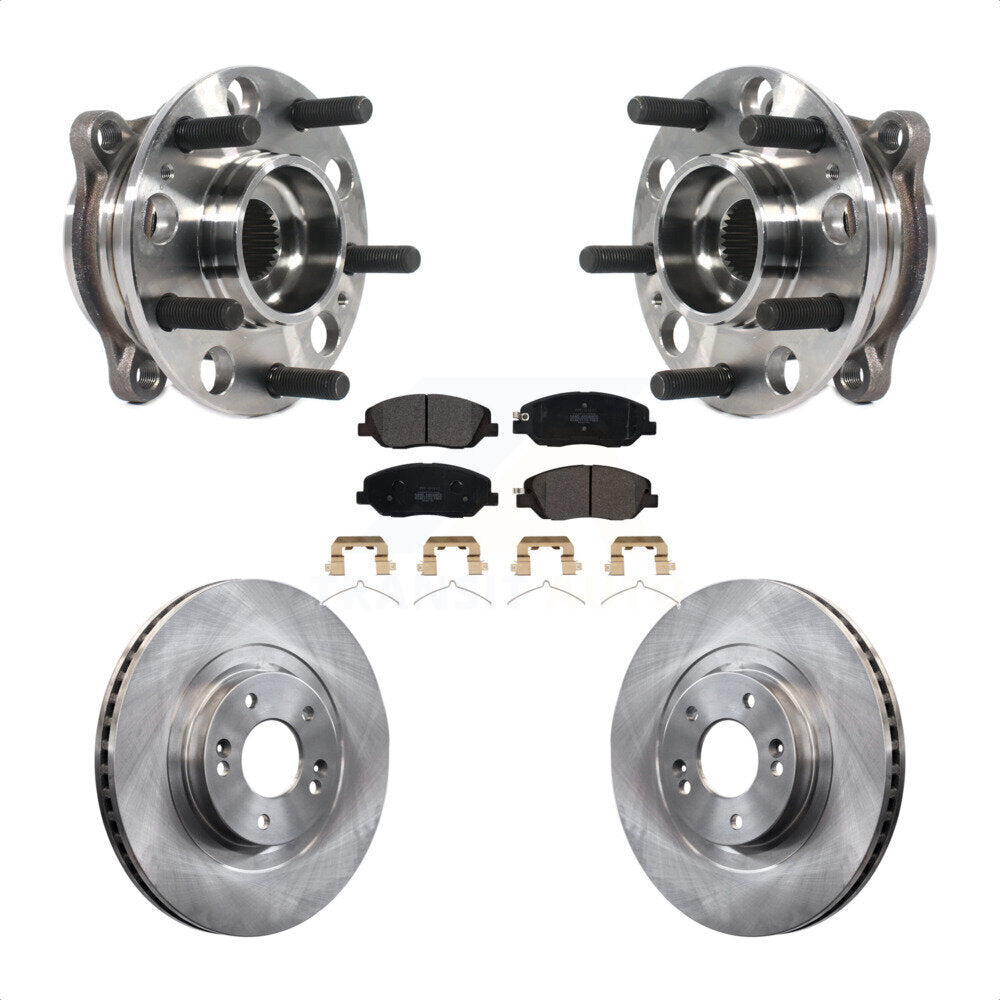 Hub Bearing Assembly Disc Brake Rotor And Pads Front Kit For Hyundai Santa Fe XL