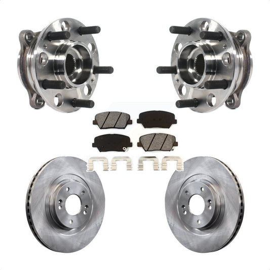 Hub Bearing Brake Rotor Pad Front Kit For 15-16 Hyundai Santa Fe Sport 2.4L 2.0L