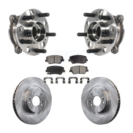 Hub Bearing Brake Rotor Pad Front Kit For 15-16 Hyundai Santa Fe Sport 2.4L 2.0L