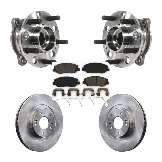 Hub Bearing Assembly Disc Brake Rotor And Pads Front Kit For Hyundai Santa Fe XL