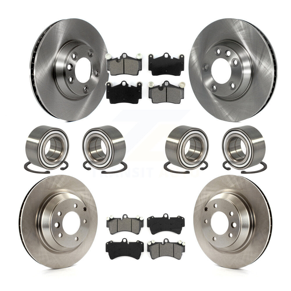 Bearing Disc Brake Rotor And Semi-Metallic Pad Front Rear Kit (10Pc) For Audi Q7