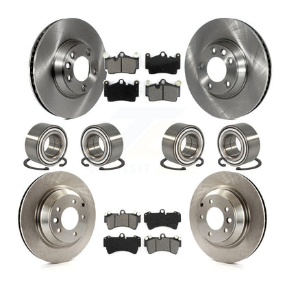 Bearing Disc Brake Rotor And Semi-Metallic Pad Front Rear Kit (10Pc) For Audi Q7