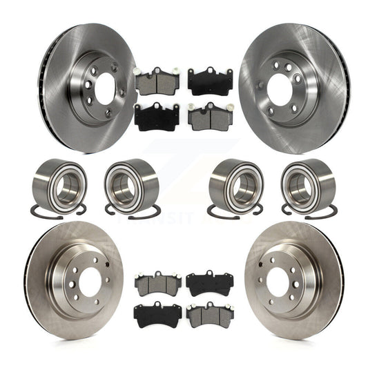 Bearing Disc Brake Rotor And Semi-Metallic Pad Front Rear Kit (10Pc) For Audi Q7