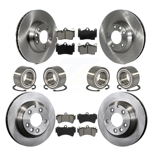 Bearing Brake Rotor And Pad Front Rear Kit (10Pc) For Audi Q7 Volkswagen Touareg