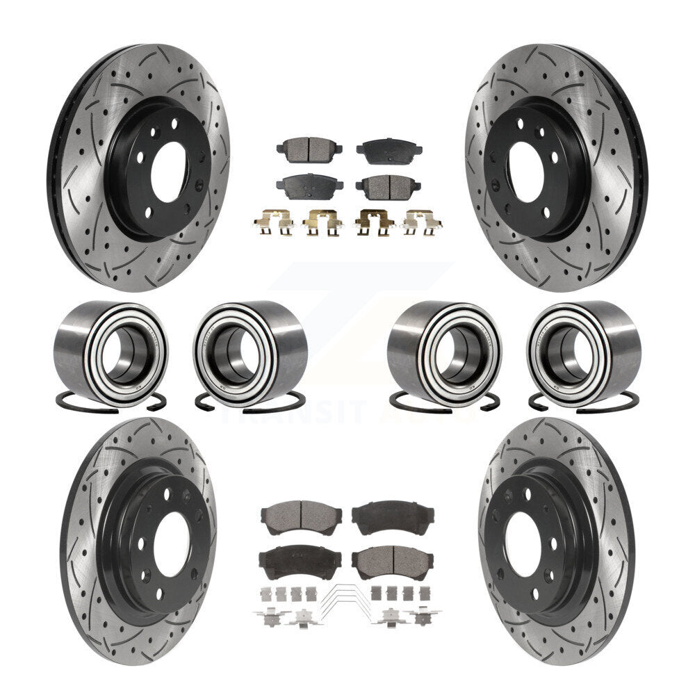 Bearing Coated Brake Rotor Pad Front Rear Kit (10Pc) For Ford Fusion Lincoln MKZ