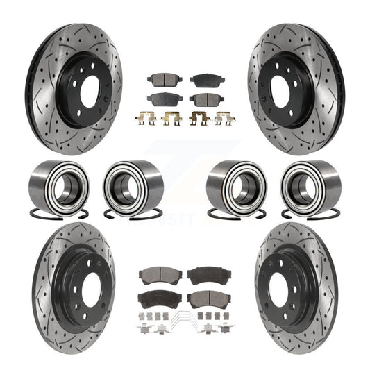 Bearing Coated Brake Rotor Pad Front Rear Kit (10Pc) For Ford Fusion Lincoln MKZ
