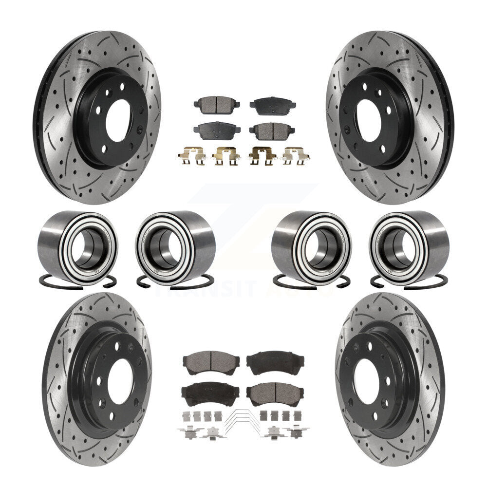 Bearing Coated Brake Rotor Pad Front Rear Kit (10Pc) For Ford Fusion Lincoln MKZ