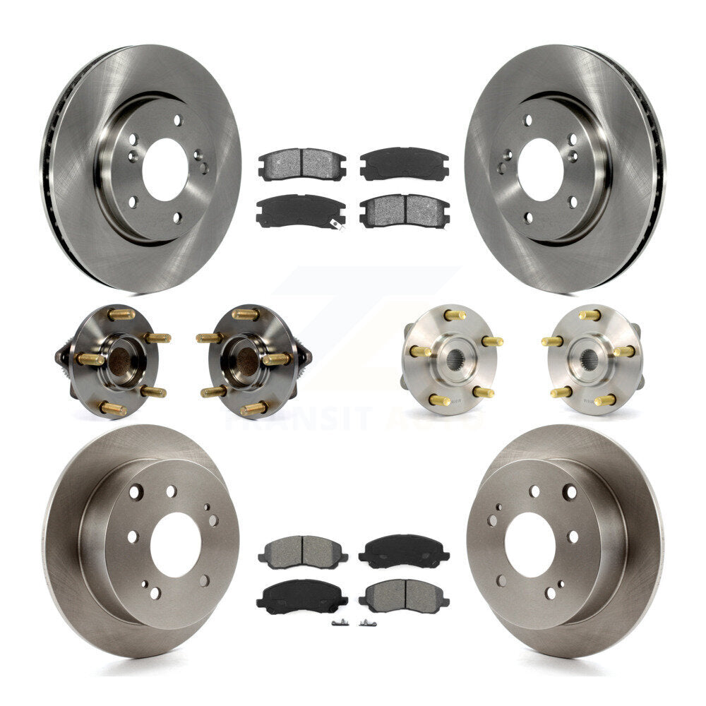 Hub Bearing Disc Brake Rotor And Pad Front Rear Kit (10Pc) For Mitsubishi Galant