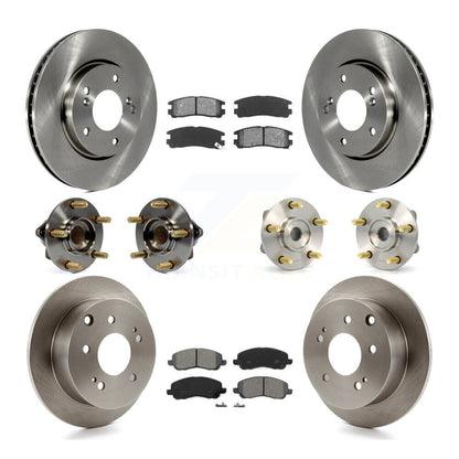 Hub Bearing Disc Brake Rotor And Pad Front Rear Kit (10Pc) For Mitsubishi Galant