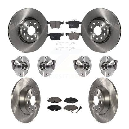 Hub Bearing Disc Brake Rotors And Pads Front Rear Kit (10Pc) For Audi TT Quattro