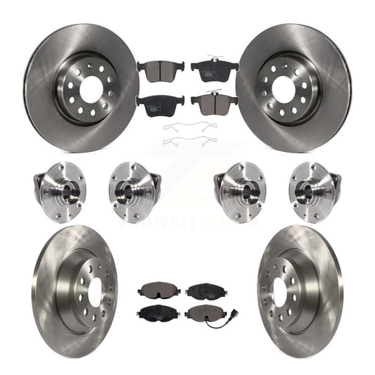 Hub Bearing Disc Brake Rotors And Pads Front Rear Kit (10Pc) For Audi TT Quattro
