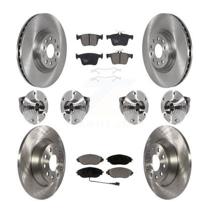 Hub Bearing Disc Brake Rotor Pad Front Rear Kit (10Pc) For Volkswagen Tiguan AWD