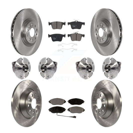Hub Bearing Disc Brake Rotor Pad Front Rear Kit (10Pc) For Volkswagen Tiguan AWD