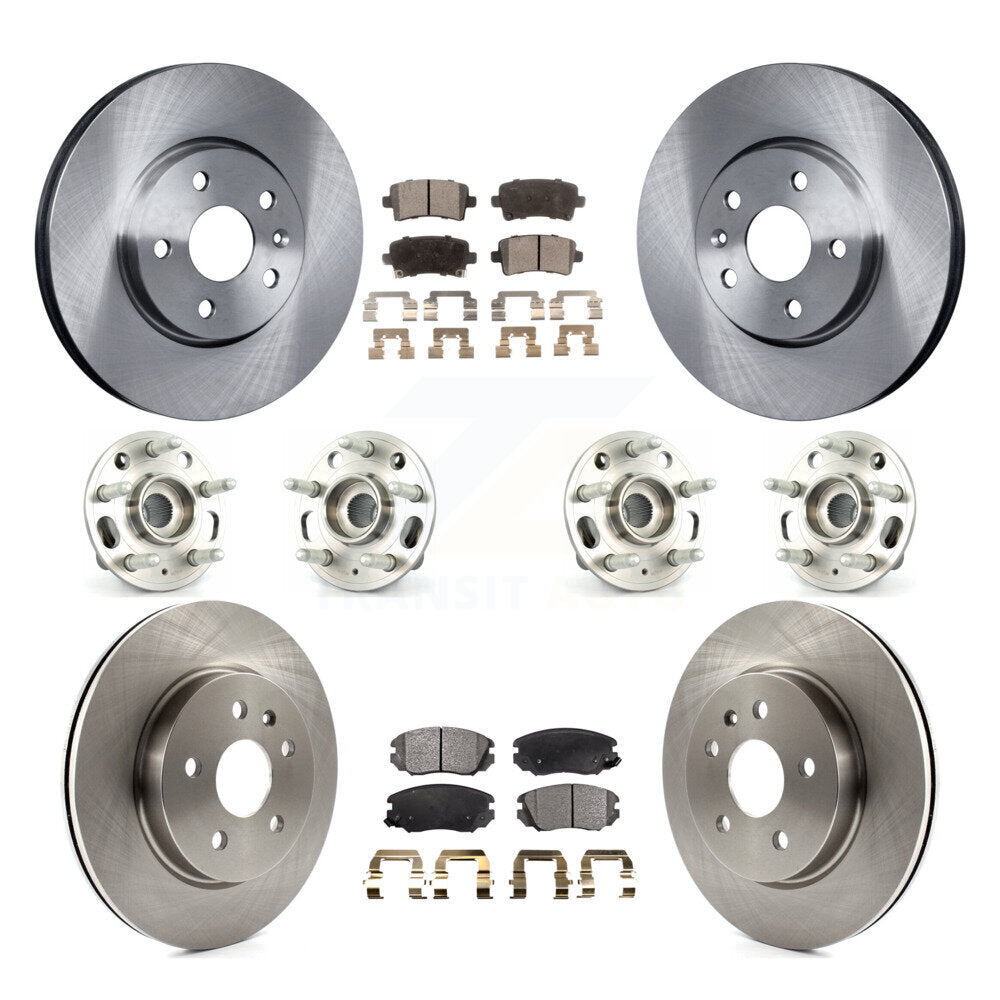 Hub Bearing Brake Rotor & Pads Front Rear Kit (10Pc) For Chevrolet Malibu Impala