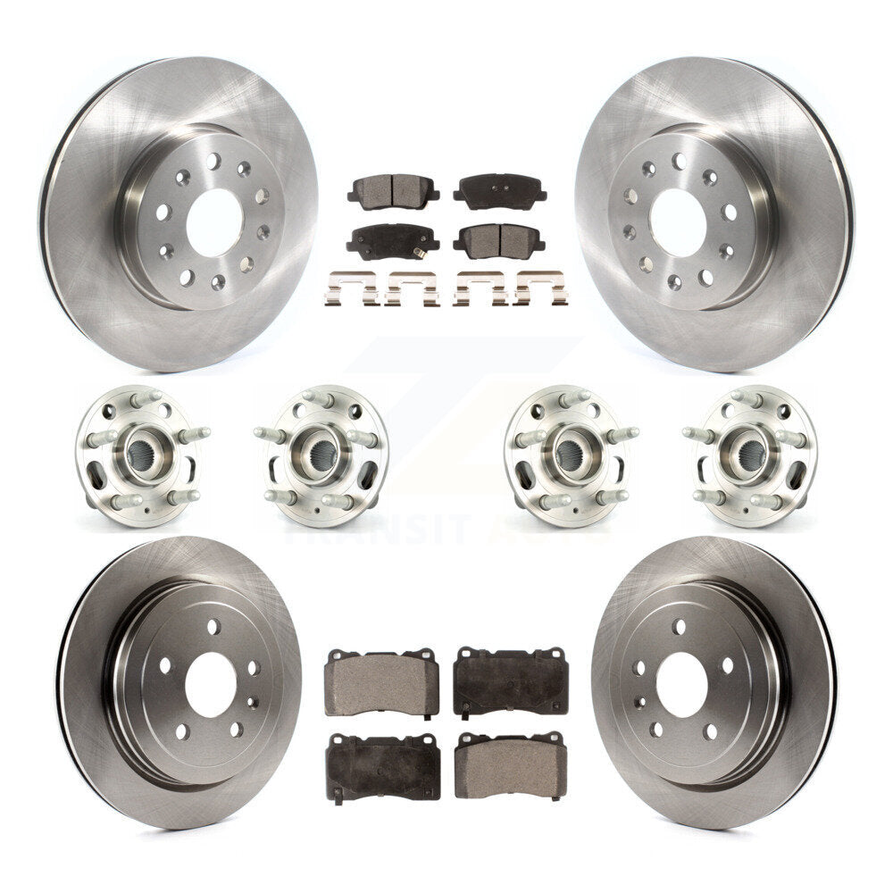 Hub Bearings Disc Brake Rotors And Pads Front Rear Kit (10Pc) For Cadillac CTS