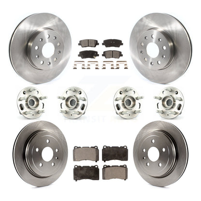 Hub Bearings Disc Brake Rotors And Pads Front Rear Kit (10Pc) For Cadillac CTS