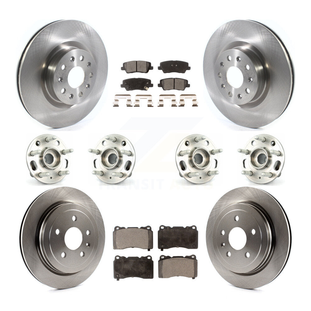 Hub Bearings Disc Brake Rotors And Pads Front Rear Kit (10Pc) For Cadillac CTS
