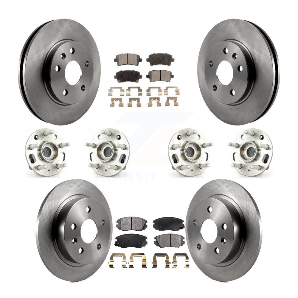 Hub Bearing Brake Rotor & Pad Front Rear Kit (10Pc) For Chevrolet Malibu Limited