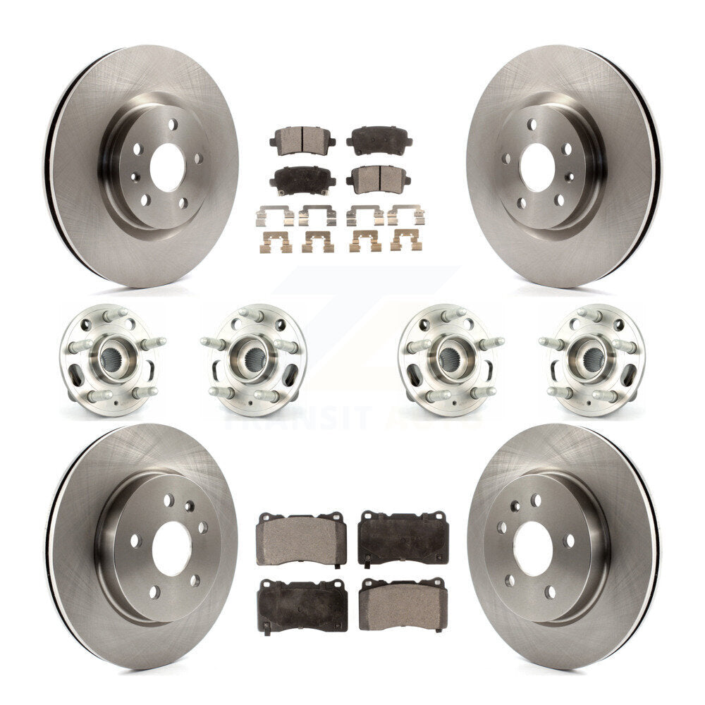 Hub Bearings Disc Brake Rotors And Pads Front Rear Kit (10Pc) For Cadillac XTS