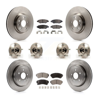 Hub Bearings Disc Brake Rotors And Pads Front Rear Kit (10Pc) For Cadillac CTS