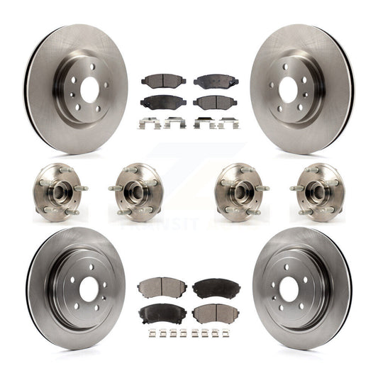 Hub Bearings Disc Brake Rotors And Pads Front Rear Kit (10Pc) For Cadillac CTS