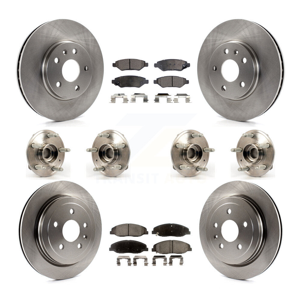 Hub Bearings Disc Brake Rotors And Pads Front Rear Kit (10Pc) For Cadillac CTS