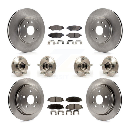 Hub Bearings Disc Brake Rotors And Pads Front Rear Kit (10Pc) For Cadillac CTS