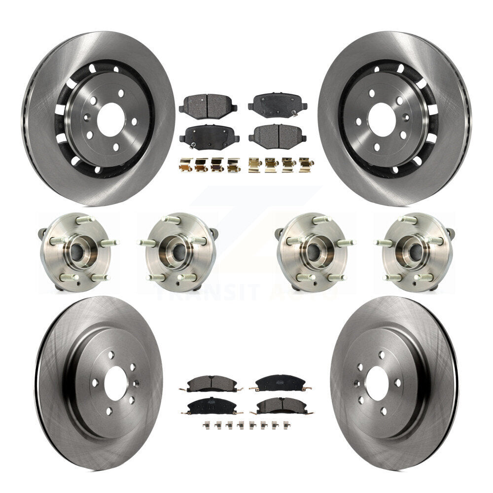 Hub Bearing Brake Rotor & Pad Front Rear Kit (10Pc) For Ford Flex Taurus Lincoln