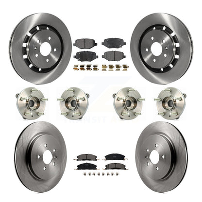 Hub Bearing Brake Rotor & Pad Front Rear Kit (10Pc) For Ford Flex Taurus Lincoln
