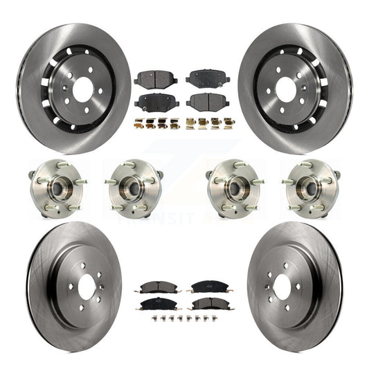Hub Bearing Brake Rotor & Pad Front Rear Kit (10Pc) For Ford Flex Taurus Lincoln