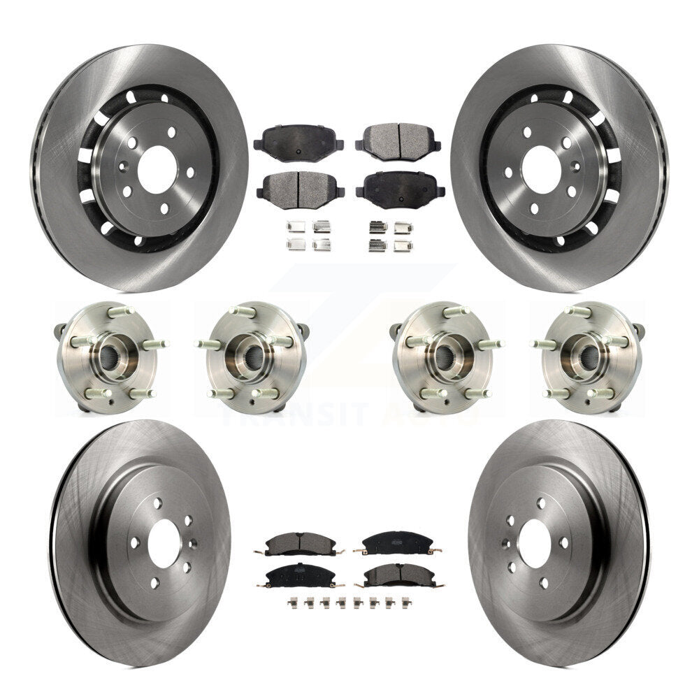 Hub Bearing Brake Rotor & Pad Front Rear Kit (10Pc) For Ford Flex Lincoln Taurus