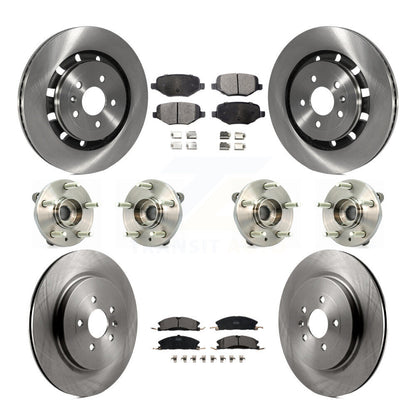 Hub Bearing Brake Rotor & Pad Front Rear Kit (10Pc) For Ford Flex Lincoln Taurus