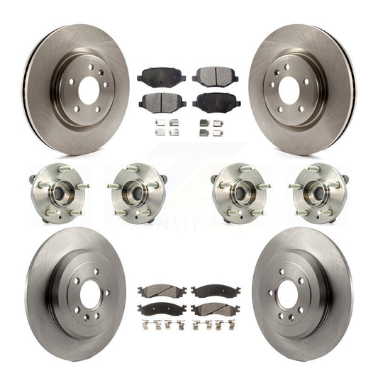 Hub Bearing Brake Rotor Pads Front Rear Kit (10Pc) For 2010-2012 Ford Taurus SHO