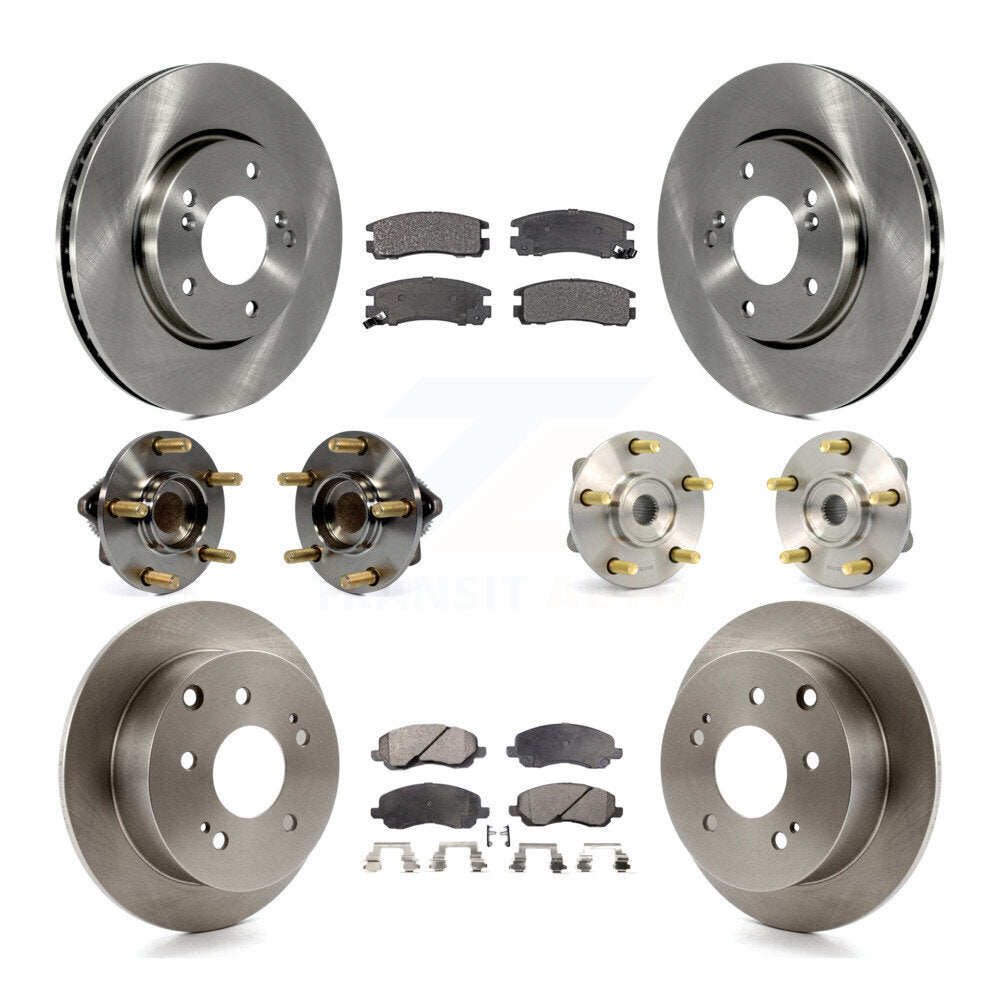 Hub Bearing Disc Brake Rotor And Pad Front Rear Kit (10Pc) For Mitsubishi Galant