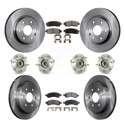 Hub Bearing Brake Rotor & Pad Front Rear Kit (10Pc) For GMC Acadia Buick Enclave