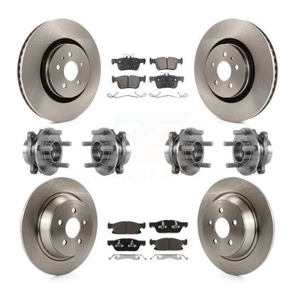 Hub Bearing Brake Rotor Pad Front Rear Kit (10Pc) For Ford Edge Lincoln Nautilus