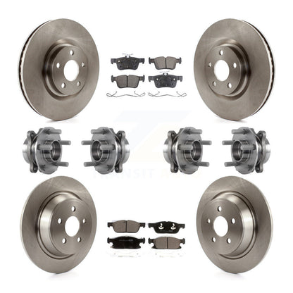 Hub Bearing Brake Rotor & Pads Front Rear Kit (10Pc) For Lincoln Continental AWD