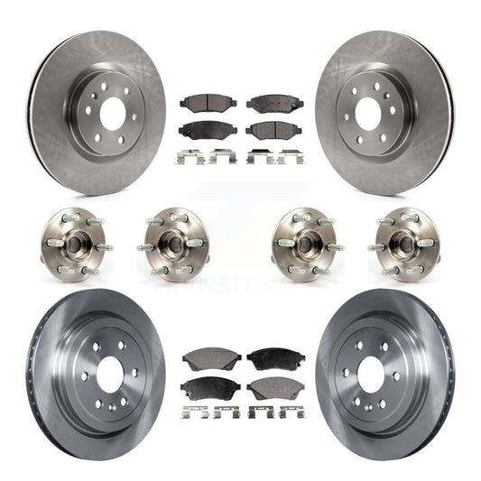 Hub Bearing Brake Rotor And Pad Front Rear Kit (10Pc) For Cadillac SRX Saab 9-4X
