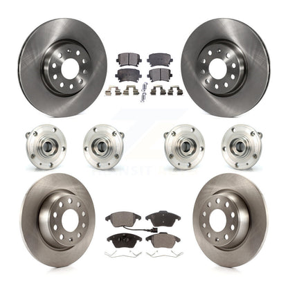 Hub Bearing Brake Rotor Pads Front Rear Kit (10Pc) For Volkswagen Passat Audi CC