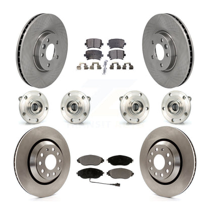 Hub Bearing Disc Brake Rotor And Pad Front Rear Kit (10Pc) For Volkswagen CC AWD