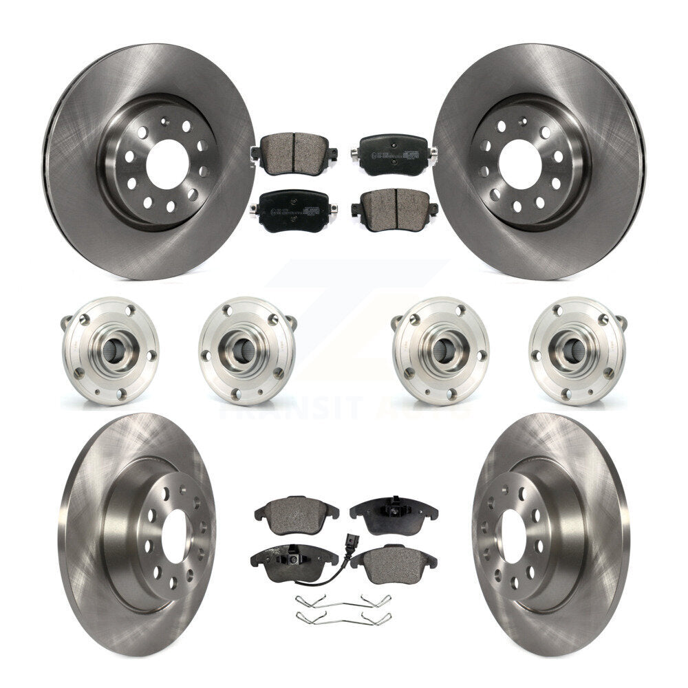 Hub Bearing Disc Brake Rotors And Pads Front Rear Kit (10Pc) For Audi Q3 Quattro