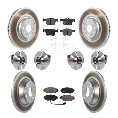 Hub Bearing Coat Brake Rotor Pad Front Rear Kit (10Pc) For Volkswagen Tiguan AWD